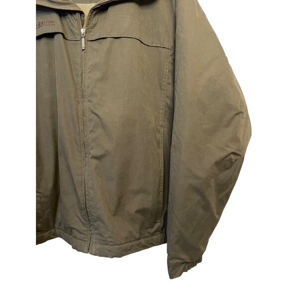 Columbia Men's L Dk Gray Insulated Jacket With Fleece Lining Logo Zip Pockets - Picture 16 of 16